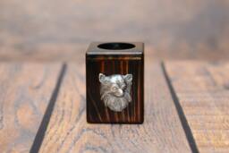 Chihuahua - Wooden Candlestick With Dog, Souvenir, Decoration, Limited Edition, Collection