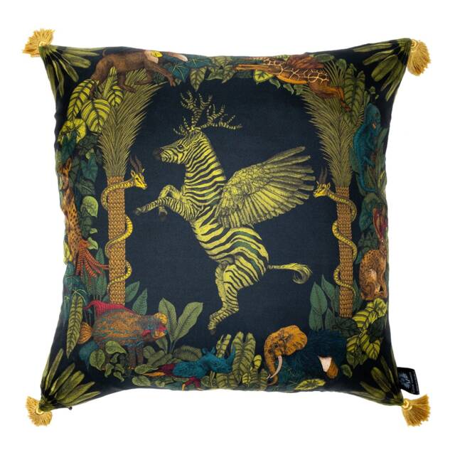 Handmade Silk Cushion Cover Zebra Animal Print Throw Pillow - image 1
