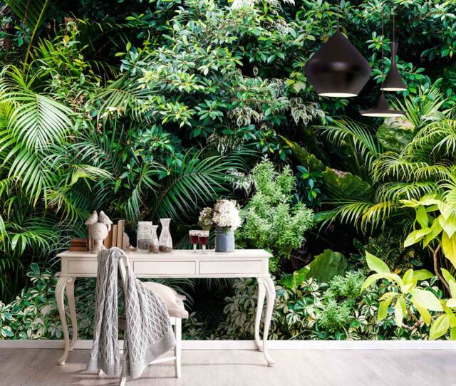 3D Rainforest Wallpaper, Green Plant Wall Mural, Peel & Stick - image 1