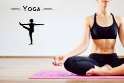 Yoga Pose Wall Decal Lotus Mandala, Buddha Decor, T625 - thumbnail 1
