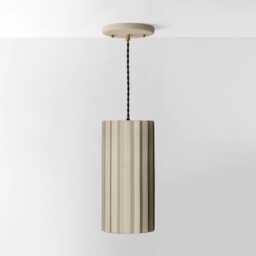 xl Syracuse - Ceramic Pendant Ceiling Light Handmade Minimalist Pillar Hanging Fixture in Natural Dune - thumbnail 1
