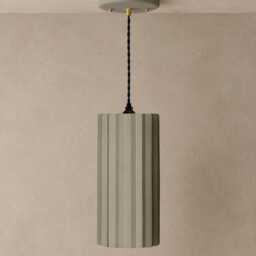 xl Syracuse - Ceramic Pendant Ceiling Light Handmade Minimalist Pillar Hanging Fixture in Natural Dune - thumbnail 2