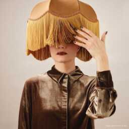 Brown Velvet Lampshade With Gold Fringing Art Deco Style, Handmade in England