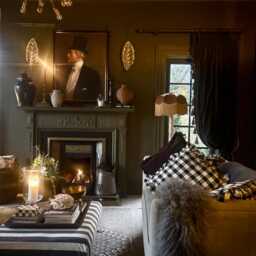 Brown Velvet Lampshade With Gold Fringing Art Deco Style, Handmade in England - thumbnail 3