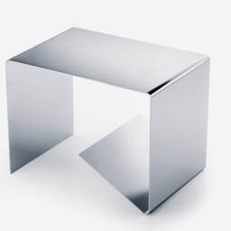 Polished Steel Industrial Side Table Minimalist Bedside Storage - thumbnail 3