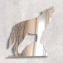 Wolf Large Acrylic Mirror Wall Art - Many Size Options - Custom Sizes, Shapes & Colours - thumbnail 2