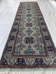 3??10 Ft Silver Hallway Carpet, Afghan Oriental Wool Rug, Home Decor - thumbnail 1