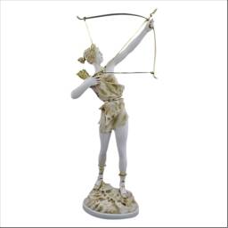Artemis Diana Statue With Bow, Greek Roman Goddess Sculpture, Cast Marble Figure, Ancient Mythology Decor, 15.9 In - thumbnail 2