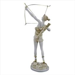 Artemis Diana Statue With Bow, Greek Roman Goddess Sculpture, Cast Marble Figure, Ancient Mythology Decor, 15.9 In - thumbnail 3