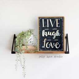 Live Laugh Love Sign, Wooden Chalkboard Wedding Gift, Farmhouse Plaque, Newlywed Photo Prop, Inspirational Wall Art, Housewarming Gift - thumbnail 3