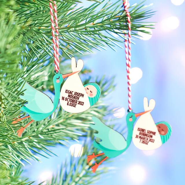 Personalised New Baby Christmas Tree Decoration - image 1