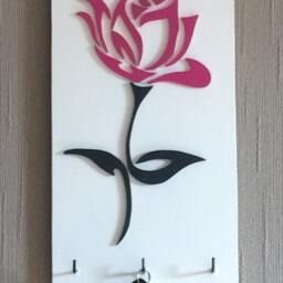 Wooden Wall Key Holder/Decorative Painting Rose Decoration - thumbnail 2