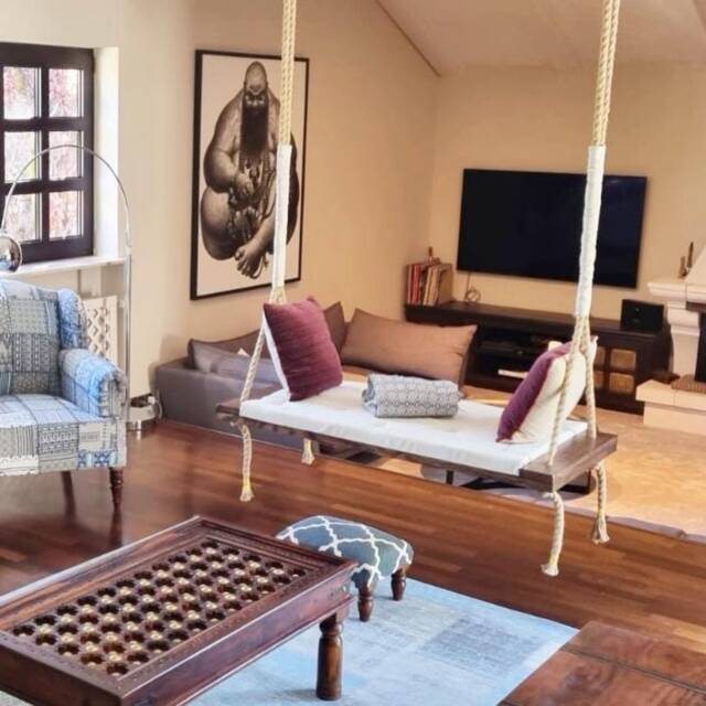 Extra Large Walnut Swing Bench Handmade Indoor/Outdoor Oak - image 1