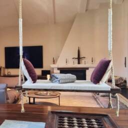 Extra Large Walnut Swing Bench Handmade Indoor/Outdoor Oak - thumbnail 2