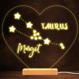 Constellations Zodiac Sign Taurus Personalised Gift Lamp Night Light - thumbnail 1