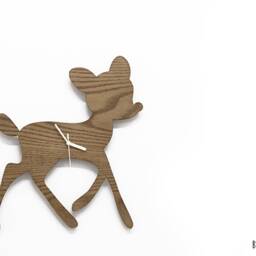 Fawn Wooden Silhouette Clock - Kids Nursery Room, Teens Baby Room Wall - thumbnail 2