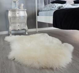 Original Big X White Genuine Natural Sheepskin Rugs Exclusive Rug Throw Carpet Shag, Scandinavian Style - thumbnail 1