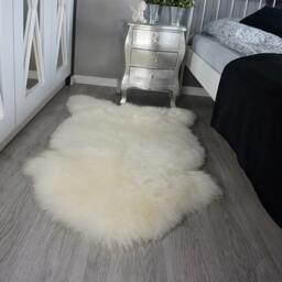 Original Big X White Genuine Natural Sheepskin Rugs Exclusive Rug Throw Carpet Shag, Scandinavian Style - thumbnail 3