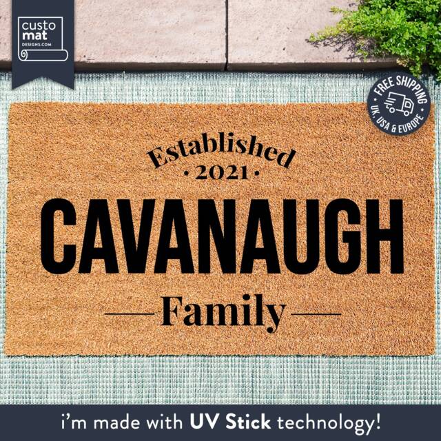 Established Date Doormat - Custom Family Door Mat Personalized Home Decor Housewarming Gift Name Rug - image 1