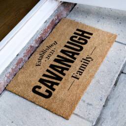 Established Date Doormat - Custom Family Door Mat Personalized Home Decor Housewarming Gift Name Rug - thumbnail 2