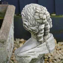 French Maid Bust Statue - Reconstituted Stone Classic Outdoor Women Girl Concrete Garden Ornament - thumbnail 2