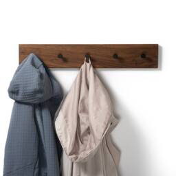Coat Rack Walnut Wood Hooks Stand Wall Wardrobe - thumbnail 3