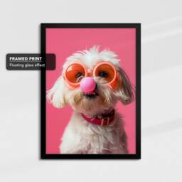 Maltese Dog Pet Abstract Framed Poster Print & Canvas Wall Decor Art Painting Bedroom Home Living Room Funny Animal Lover Gift - thumbnail 2