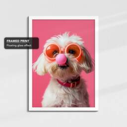 Maltese Dog Pet Abstract Framed Poster Print & Canvas Wall Decor Art Painting Bedroom Home Living Room Funny Animal Lover Gift - thumbnail 3