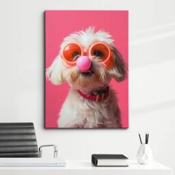 Maltese Dog Pet Abstract Framed Poster Print & Canvas Wall Decor Art Painting Bedroom Home Living Room Funny Animal Lover Gift - thumbnail 1