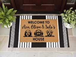 Custom Dog Welcome Mat - Personalized Doormat Funny Home To Our Lovers Gift - thumbnail 1