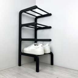 4 Tier Wooden Shoe Rack - Slim Freestanding Entryway Storage - thumbnail 4