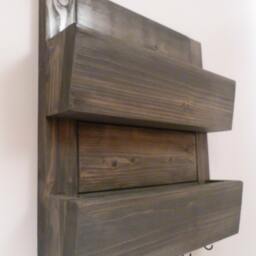 Mail Organizer Wall, Rack, Entryway Organizer, Key Rustic & Holder - thumbnail 2