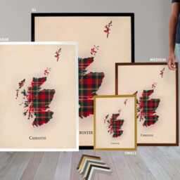 Clan Christie Scottish Tartan Map - Of Scotland Family Wall Decor, Ready To Hang - thumbnail 3