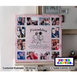 Handmade Friendship Best Friend Personalised Custom Framed 12 Picture Photo Board Frame Collage Canvas Print Birthday Gift - thumbnail 2