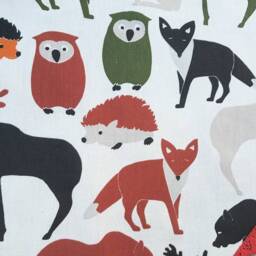 Forest Animals Tree Skirt Woodland Christmas Owl Decor Swedish Fabric Ornament Scandinavian - thumbnail 3