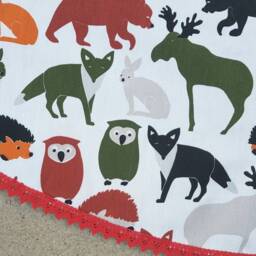 Forest Animals Tree Skirt Woodland Christmas Owl Decor Swedish Fabric Ornament Scandinavian - thumbnail 4