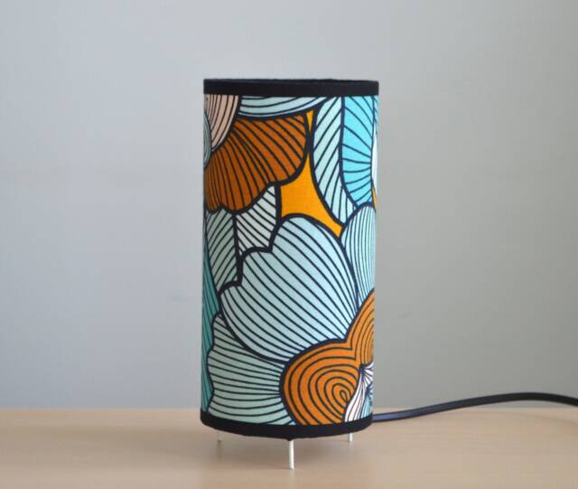 Blue Multicolor Flower Table Lamp, Tube Living Room Bedroom - image 1