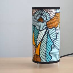 Blue Multicolor Flower Table Lamp, Tube Living Room Bedroom - thumbnail 3