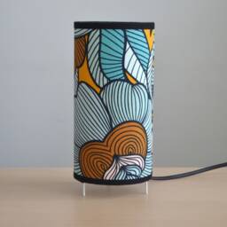 Blue Multicolor Flower Table Lamp, Tube Living Room Bedroom - thumbnail 2
