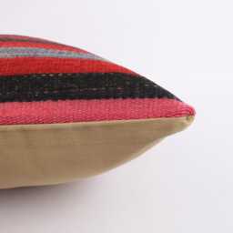 Vintage Turkish Kilim Pillow Cover Handwoven Wool Throw - 16''x16'' - thumbnail 4