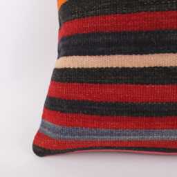 Vintage Turkish Kilim Pillow Cover Handwoven Wool Throw - 16''x16'' - thumbnail 2