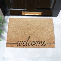 Welcome Scribble Doormat - Handwritten Welcoming Coir, Non Slip, Floor Coir Eco Friendly Doormat New House Gift - thumbnail 1