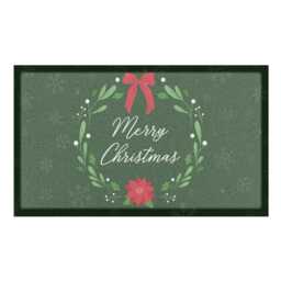 Merry Christmas Wreath Doormat Recycled PVC, Anti-Slip - 90x60cm - thumbnail 2