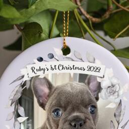 Personalised Pet Dog Puppy First Christmas Keepsake Memory Gift Decoration - Your Photo Added - thumbnail 3