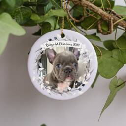 Personalised Pet Dog Puppy First Christmas Keepsake Memory Gift Decoration - Your Photo Added - thumbnail 2