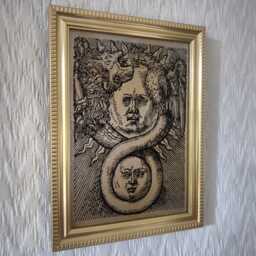 "Mercurial Ouroboros - Basil Valentine, 1613 Handmade Reproduction On Canvas 5""x7" - thumbnail 3