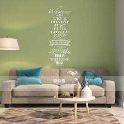 Bible Verse Wall Decal Philippians 48 - Vinyl Word Art Custom Home Decor - thumbnail 2
