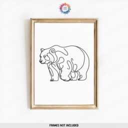 Minimalist Bear Print Set - Line Art Posters - Wildlife Pictures Bears Wall Animal Home Decor Drawing Poster Artwork - thumbnail 3