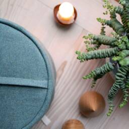 "Yoga Cushion Made Of Wool Felt With Embroidery Motif ""Wild Carrot" - thumbnail 3