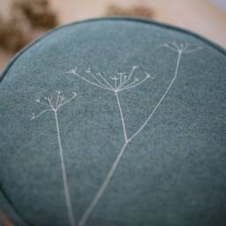 "Yoga Cushion Made Of Wool Felt With Embroidery Motif ""Wild Carrot" - thumbnail 2